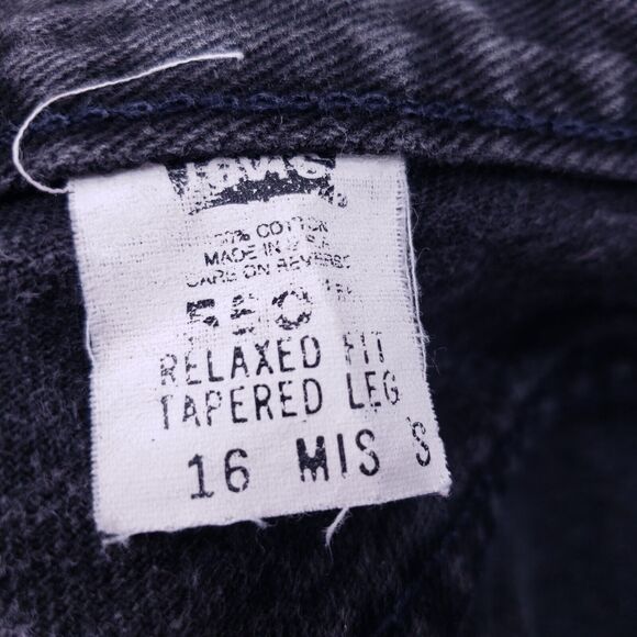 Levis 550 Jean Shorts Womens Size 16 Black Mid Rise 90s Straight VTG Y2K - Picture 8 of 9